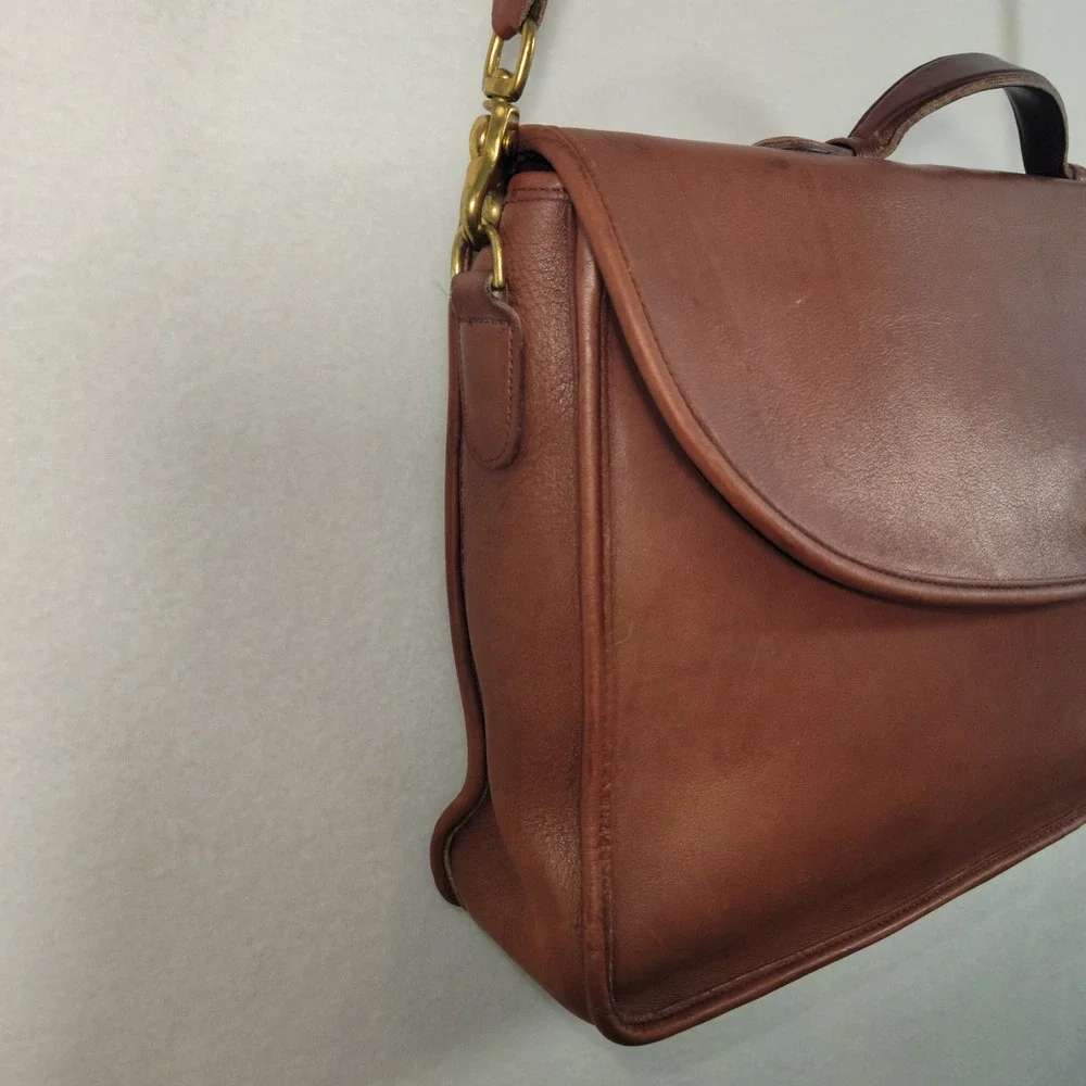 Vintage Coach Lexington Briefcase‎ 1980s-1993 Large Brown Leather Messenger Bag